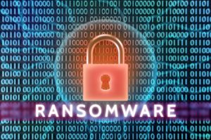Anti-Virus protection Webroot lock protecting against Ransomware trying to attack business data 
