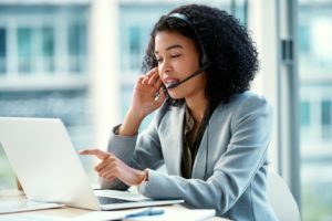 Employee contacting the IT help desk for a computer emergency 